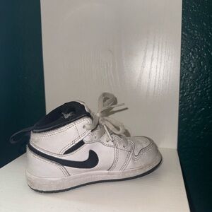 Nike Kids White and Black Mid-Top Sneaker